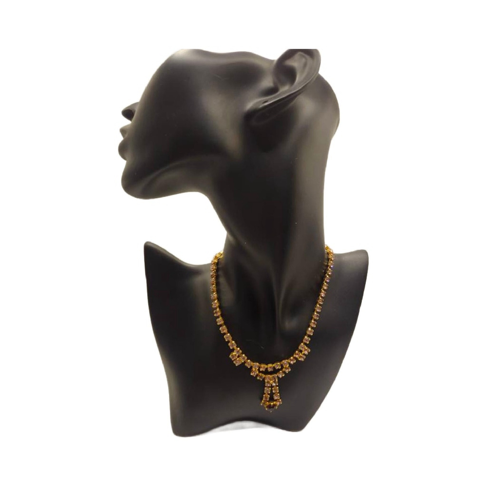 Vintage Art Deco Purple Drip Rhinestone Choker Necklace